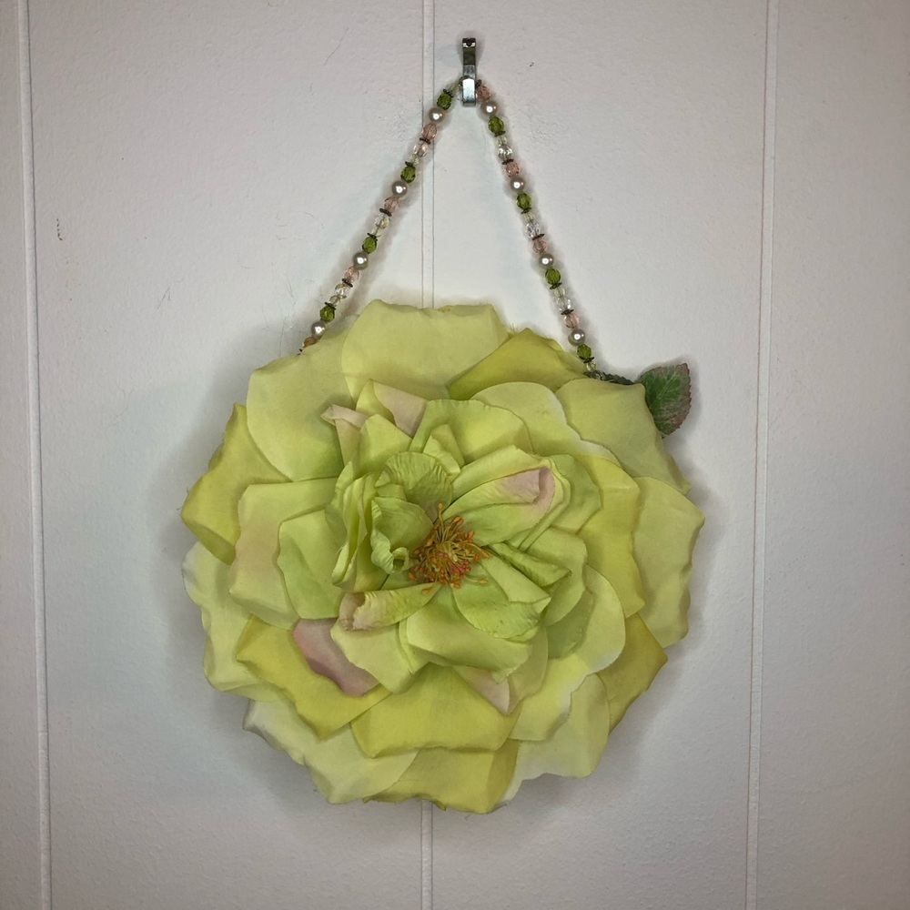 Marigot Flower Shaped Statement Piece Purse With Beaded Handle